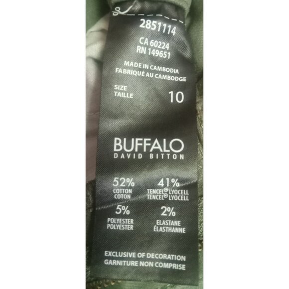 Buffalo David Bitton Green Skinny Pants Sz 10 NWT High Rise Stretch Casual - Picture 5 of 5